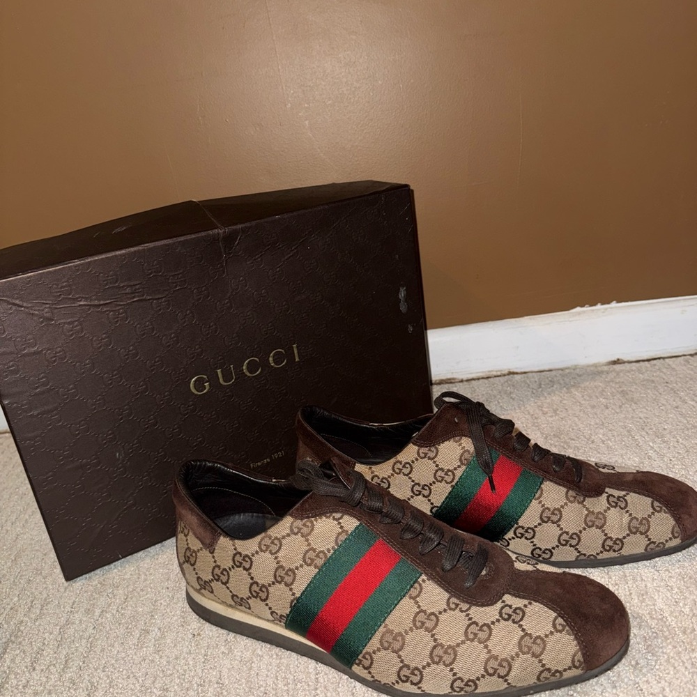 Mens Vintage Gucci Guccissima Sneakers (Men’s Sz 12) - Picture 1 of 14